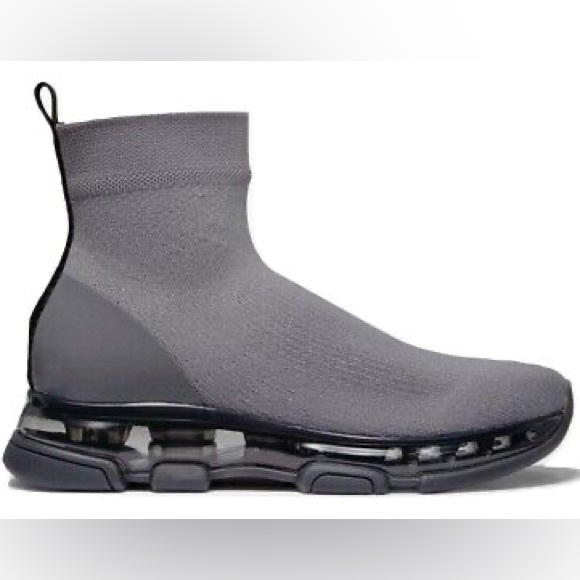 New! MICHAEL KORS Kendra Metallic Gray Stretch Knit Sock Sneakers Booties Size 8 - Picture 16 of 16